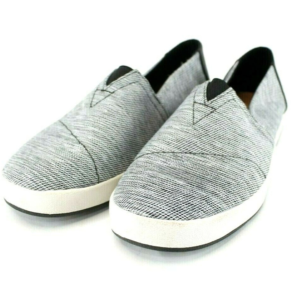Toms Mens Ava Canvas Slip On Sz 9 Gray Black